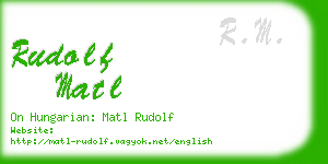 rudolf matl business card